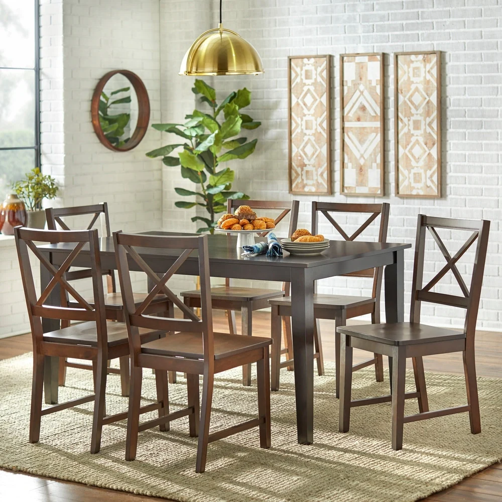 Simple Living Cross-Back Espresso Dining Set