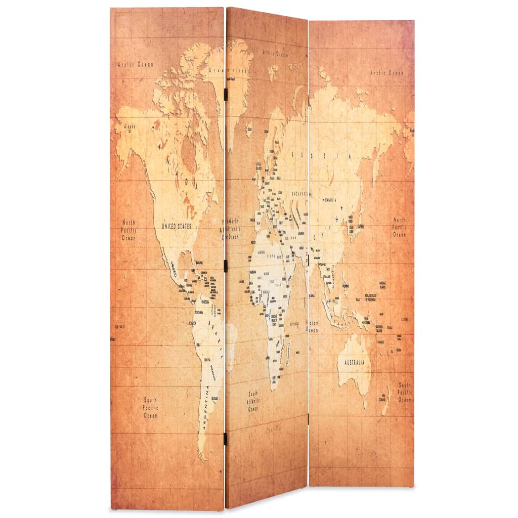Parawan Składany Dekoracyjny Parawan Panelowy Mapa Świata 120x170 cm