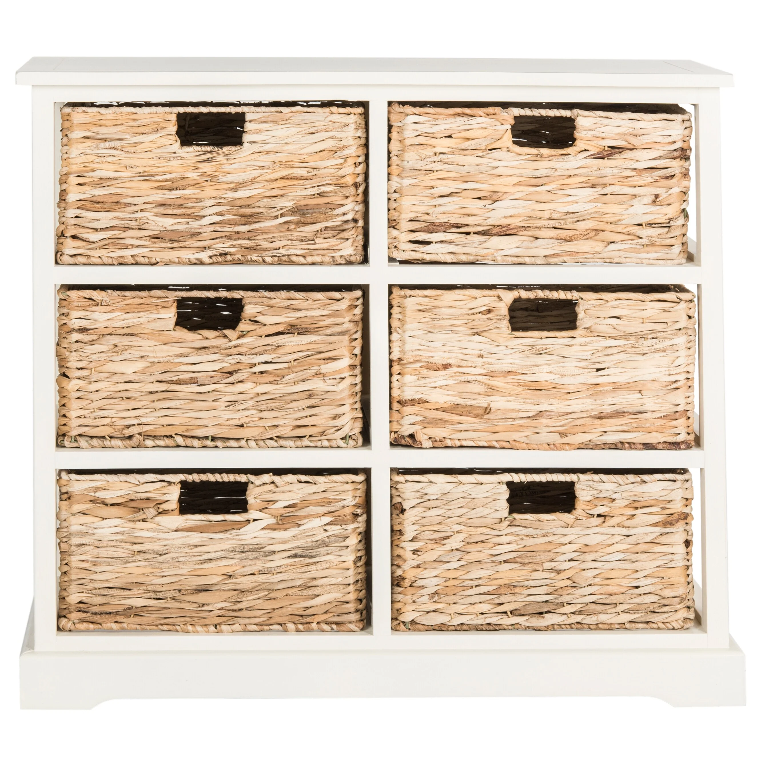 SAFAVIEH Fidelia Distressed Black 6-Drawer Wicker Basket Storage Chest - 32.1 x 13.4 x 29.5 - 32Wx13Dx30H