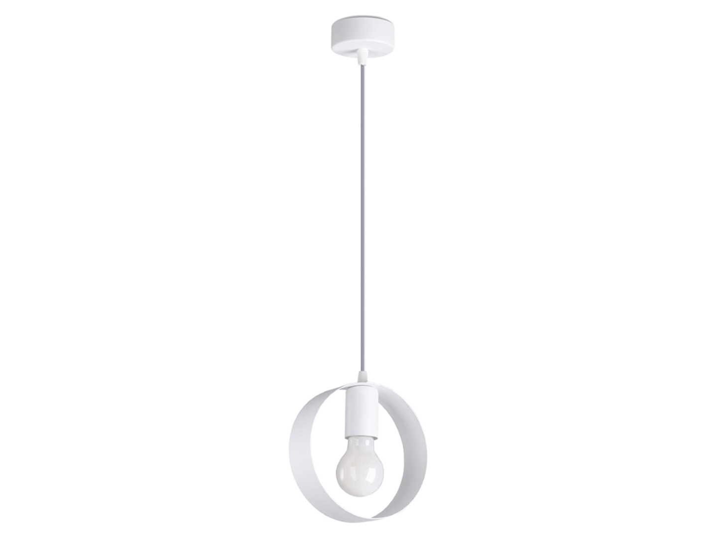 Lampa wisząca stalowa białaTitran