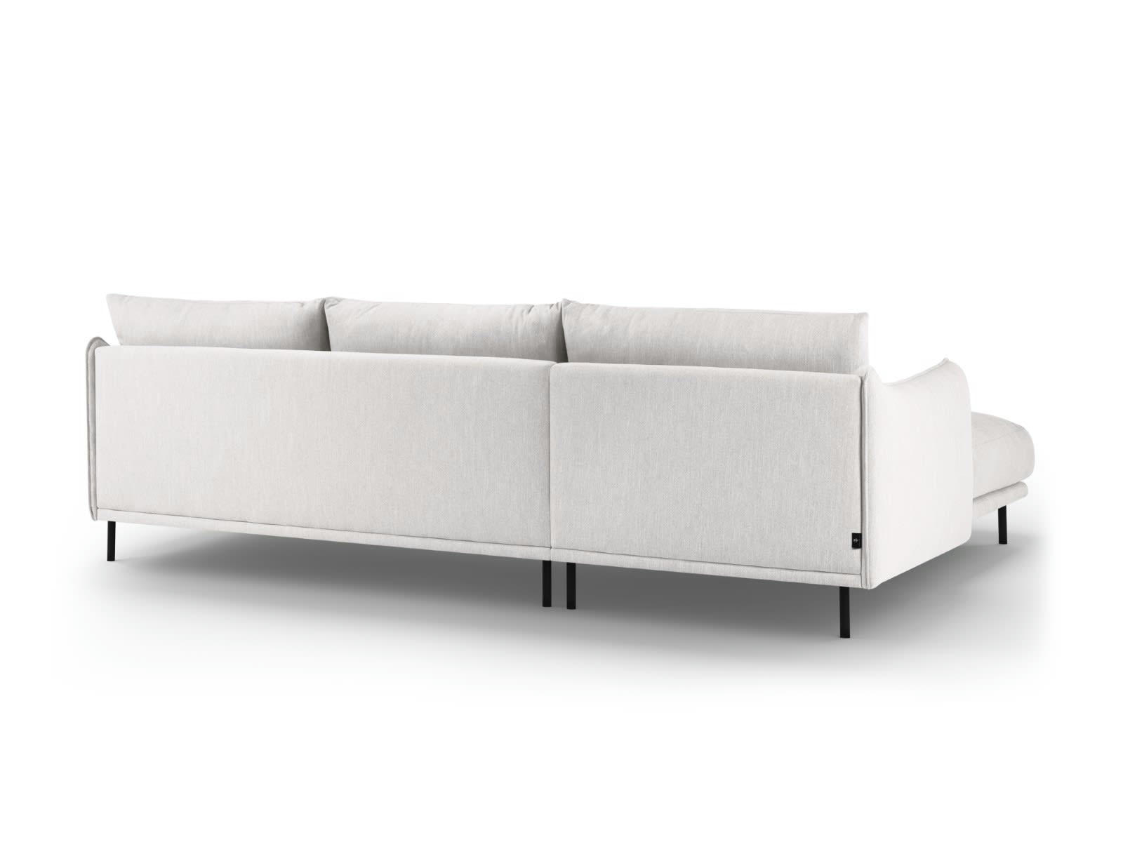 PARIS - Canapé D'Angle Gauche 5 places en Tissu Structurel Gris Clair