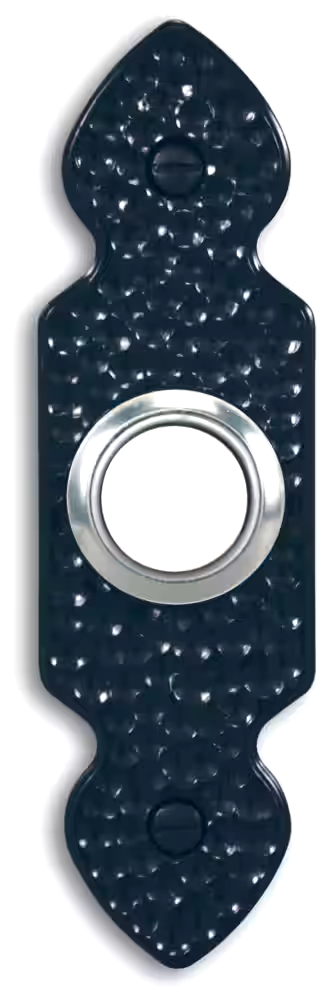 Globe Wired Lighted Push Doorbell Chime Button, Hammered Black