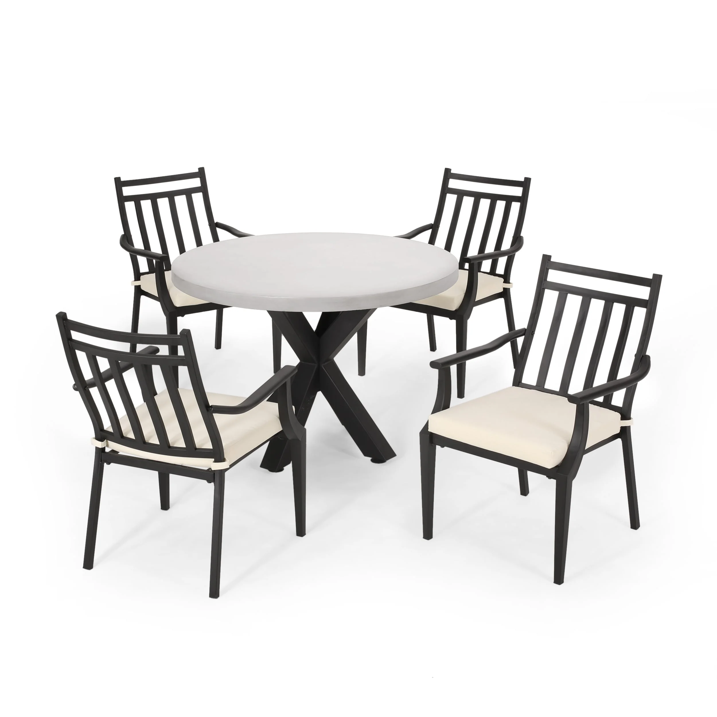Delmar Outdoor 5 Piece Dining Set with Light Weight Concrete Table by Christopher Knight Home