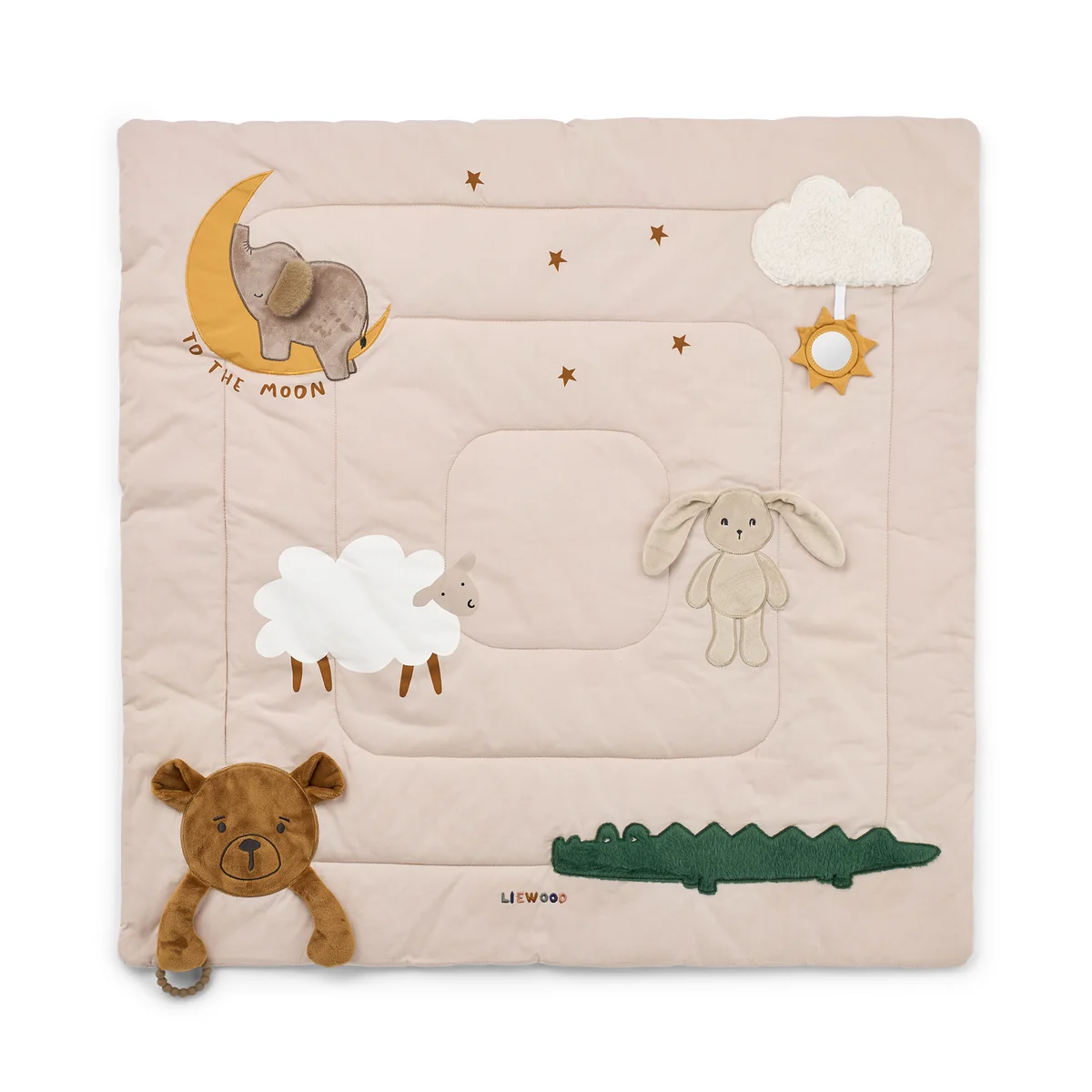 LIEWOOD - Bernet Aktivitätsdecke, 95 x 95 cm, sandy multi mix