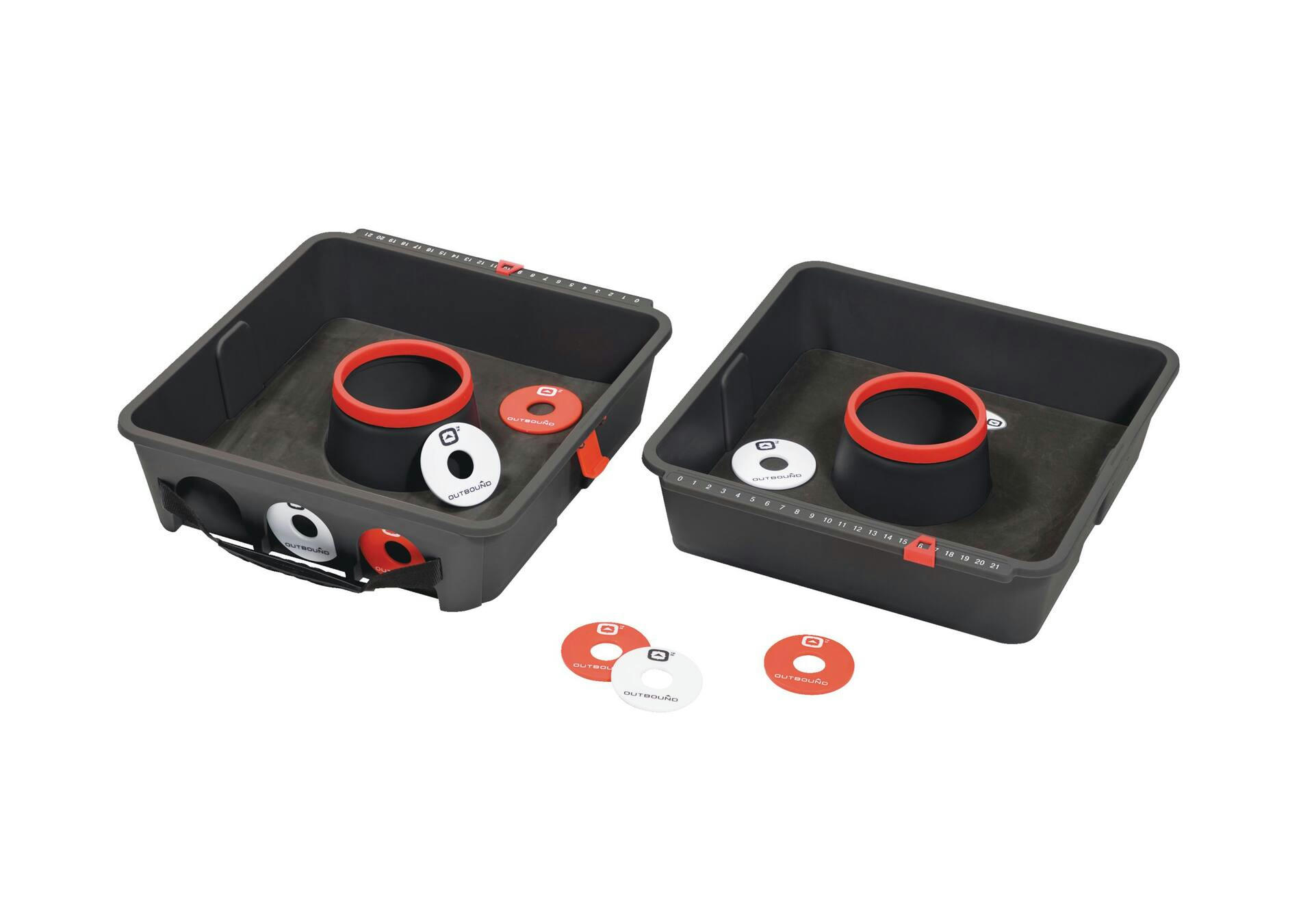Outbound Outdoor Portable Washer Toss Game, 10-pc, Ages 8+, Red/White