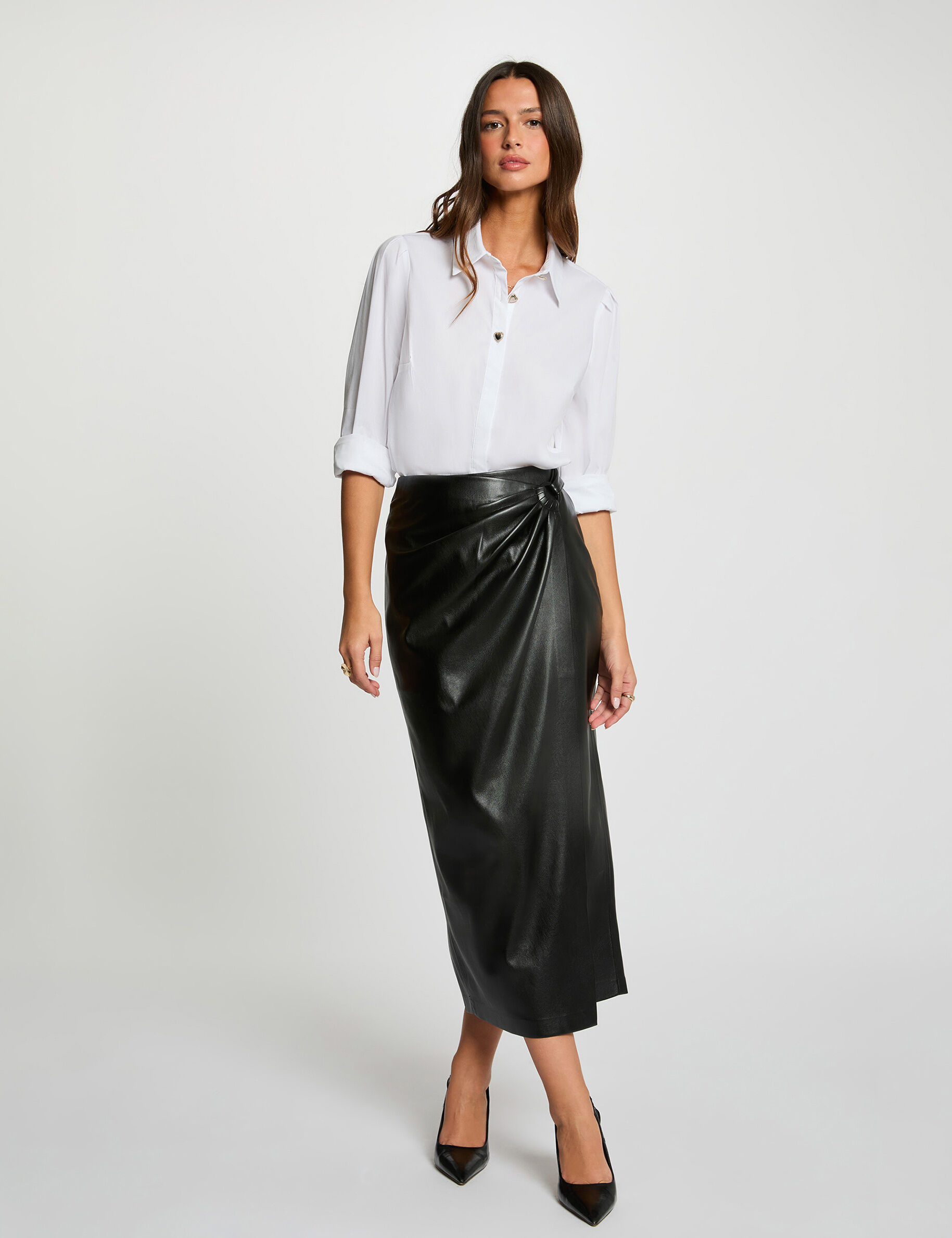 Long Wrap Skirt Black Women