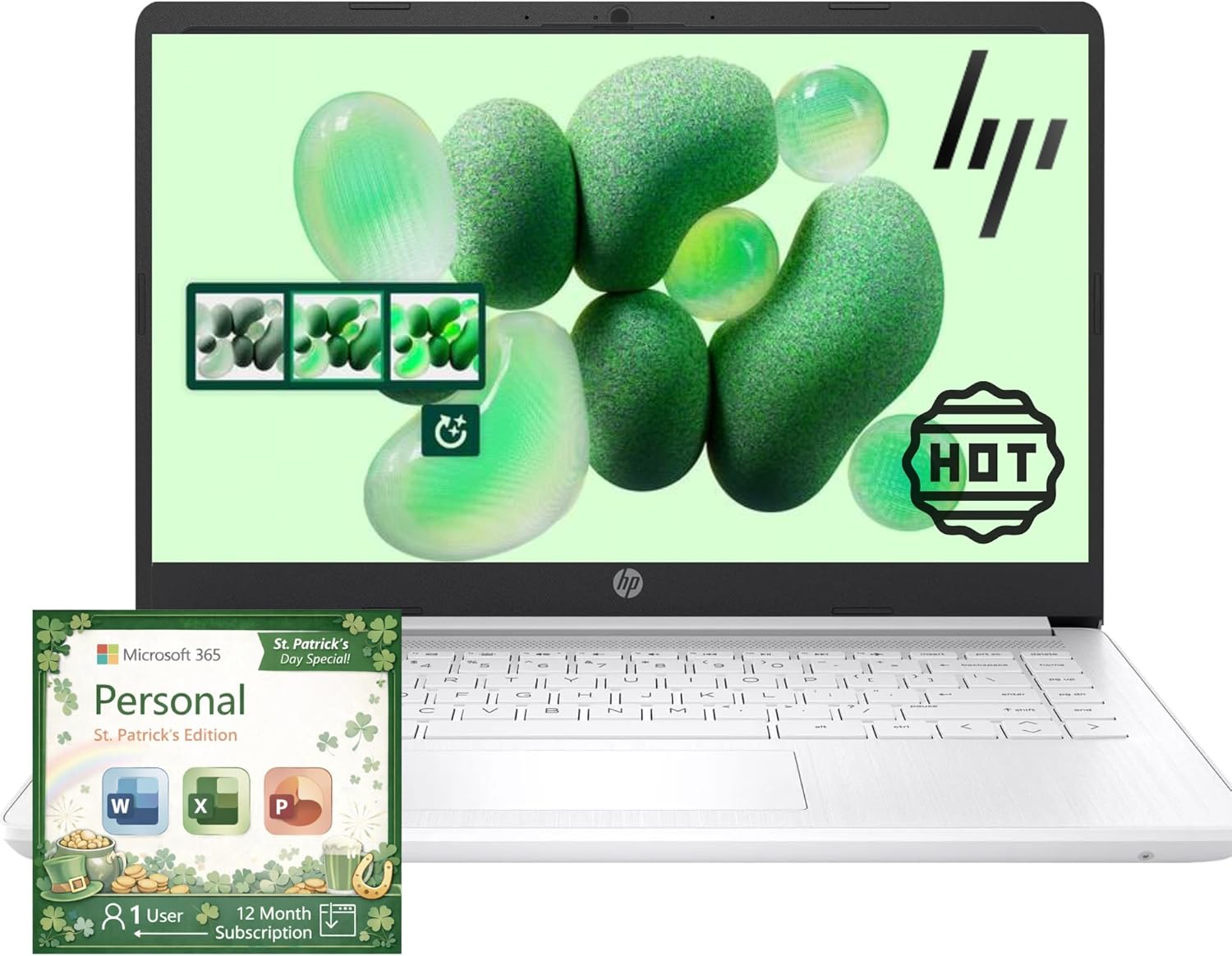 HP Home and Student Essential Laptop with Microsoft 365-1.1TB Storage - 8GB RAM - Intel Inside | Anti-Glare Display  64GB SSD and 1TB Cloud Storage  Fast Charge and 12hrs Battery  no Mouse