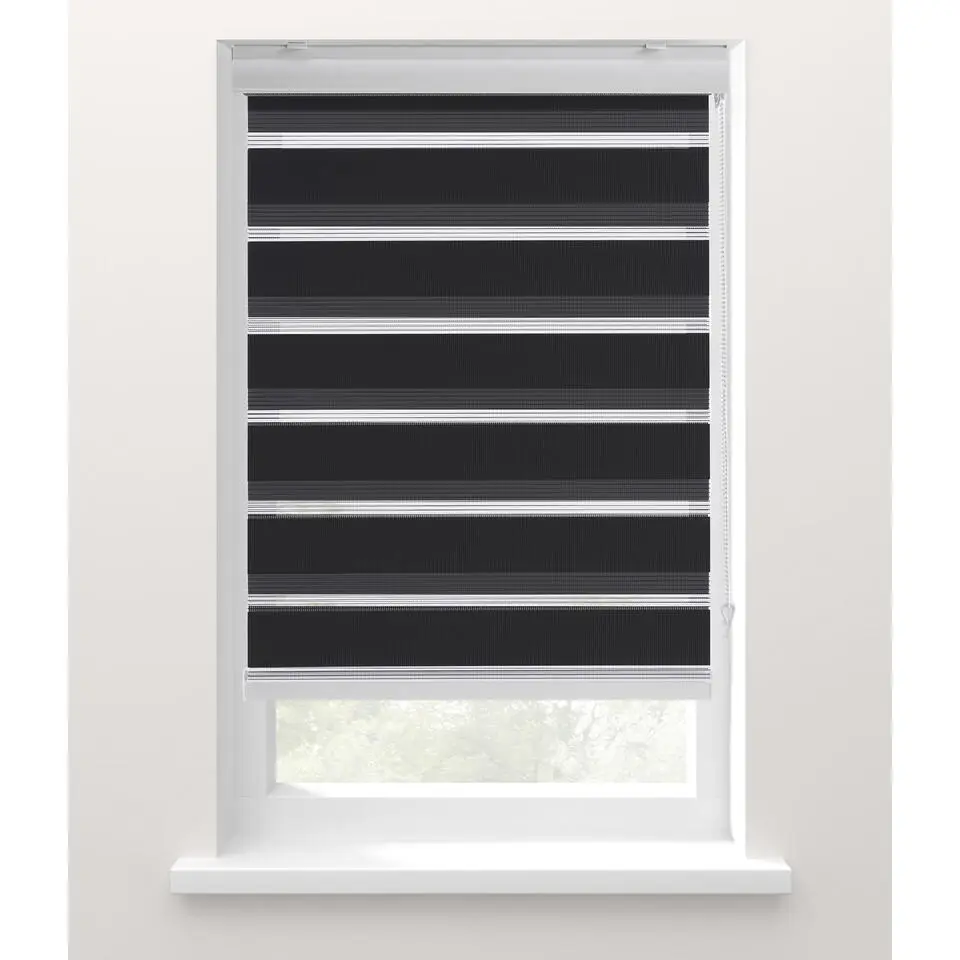 Fenstr duo-rolgordijn zwart - 180x190 cm