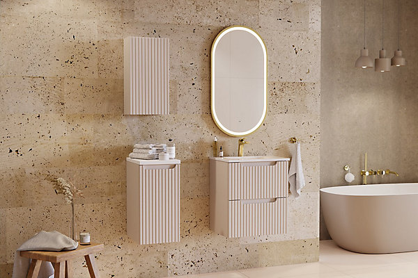 Meuble bas de salle de bain à suspendre NOVA CACHEMIRE 30 x 57 cm