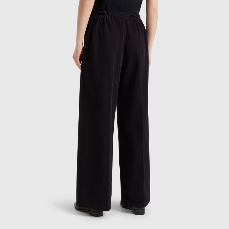 High-waisted palazzo trousers