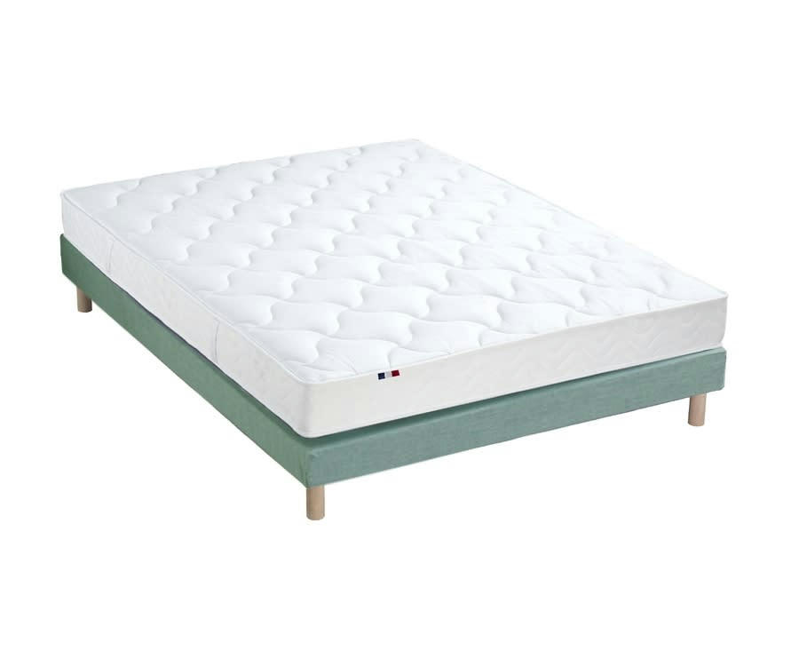 ENSEMBLE ESSENTIEL - Ensemble matelas latex 3 zones sommier vert 140x190