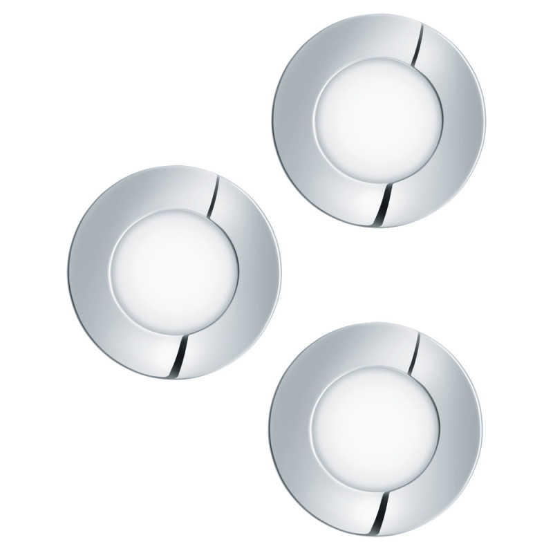 Spot encastrable LED Fueva 1 chrome blanc blanc chaud IP44 350 lm 2,8 W 3 pièces EGLO