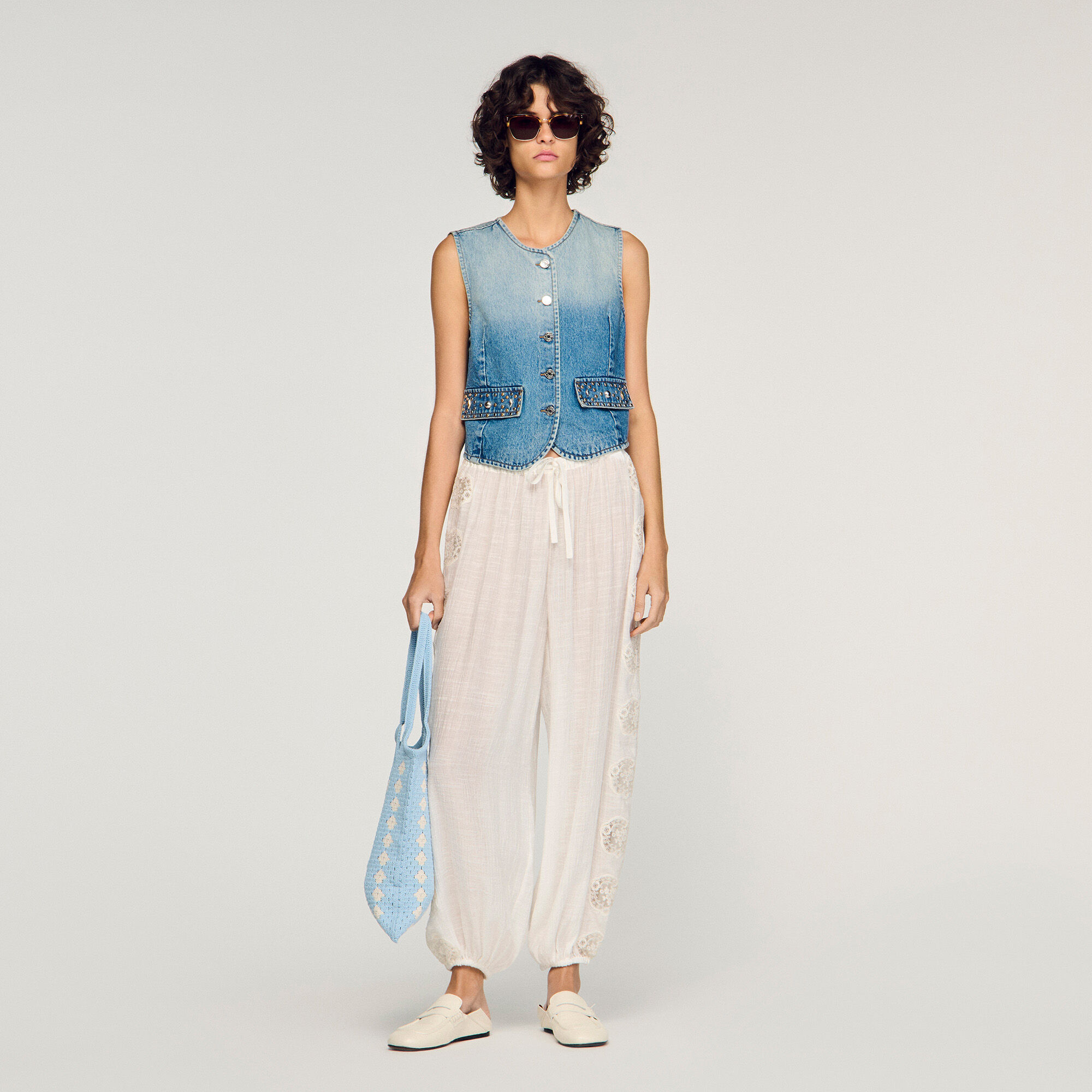 Pantalon large créponné