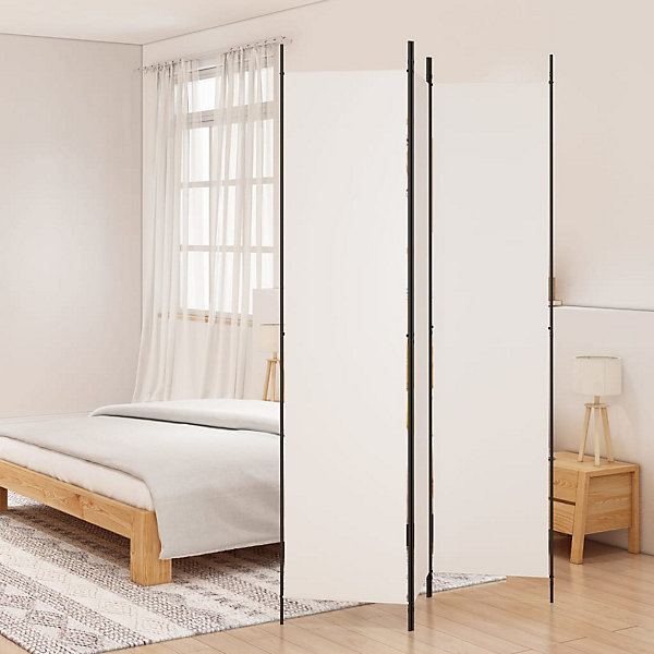 Cloison de séparation 3 panneaux Blanc 150x220 cm Tissu vidaXL