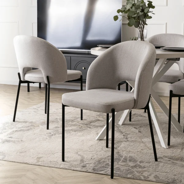 Krzesło Tapicerowane Kuchenne Do Jadalni Salonu Toaletki Szare BROS