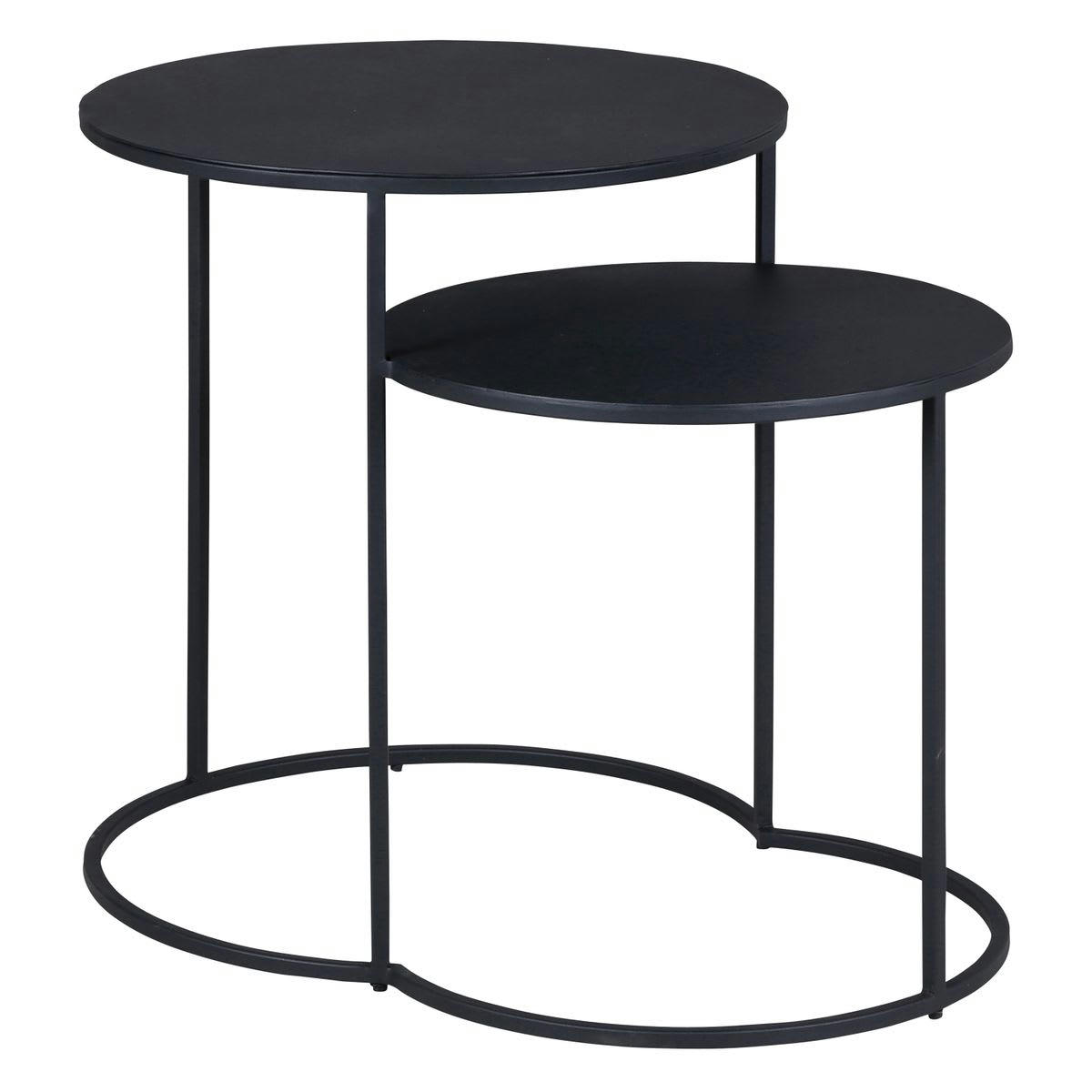 GRAYSON - Bouts de canapé gigognes métal noir