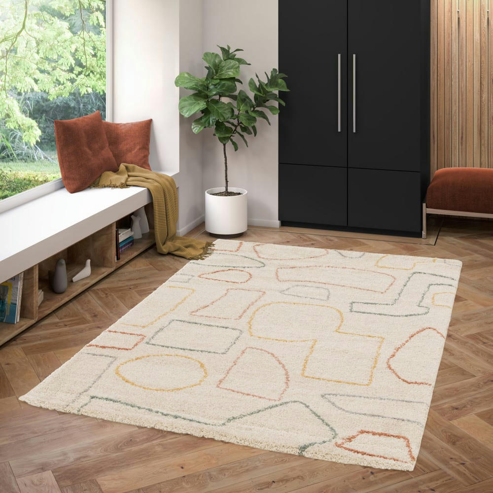 STAN - Tapis contemporain à motif géométrique multicolore 160x230 cm