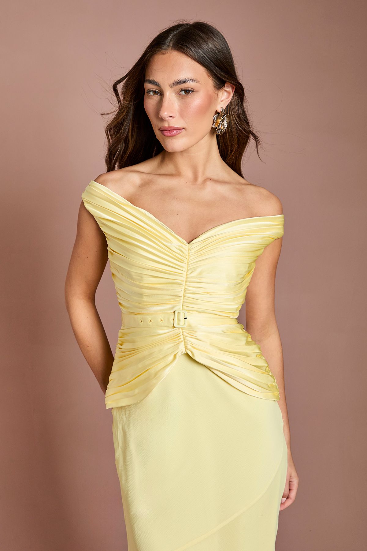 Coast Pleated Bodice Fishtail Maxi Dress