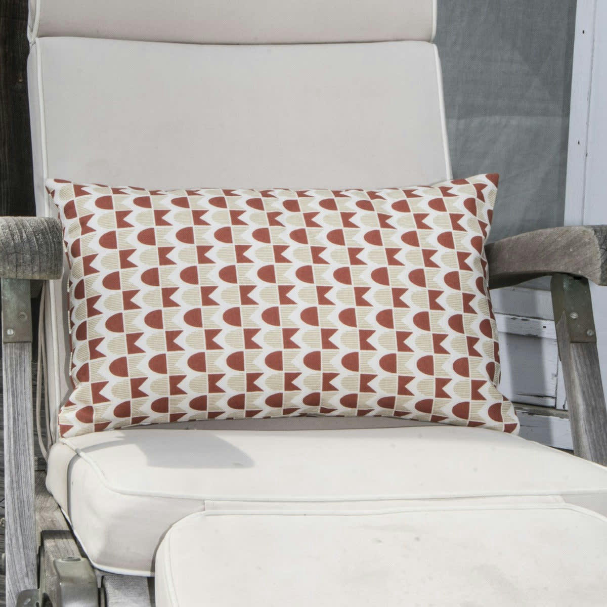 SKANDI - Housse de coussin d'extérieur coton  50x30 terracotta