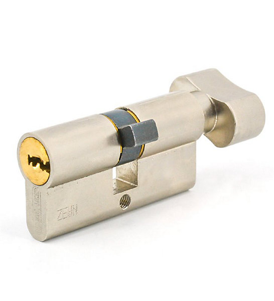 Cylindre de porte a bouton nickelé transit 2 THIRARD Dimension - 35 x 35 mm