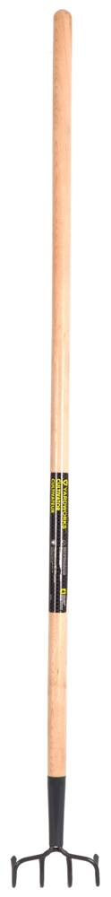 Yardworks Steel 4-Tine Cultivator, 57-in Wooden Shaft
