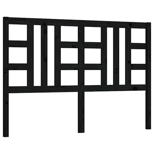 NNEVL Bed Headboard Black 141x4x100 cm Solid Wood Pine