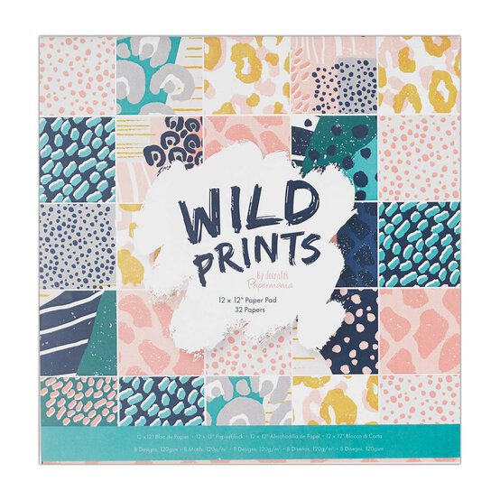 Papermania Wild Prints Paper Pad 12 x 12 Inches 18 Sheets