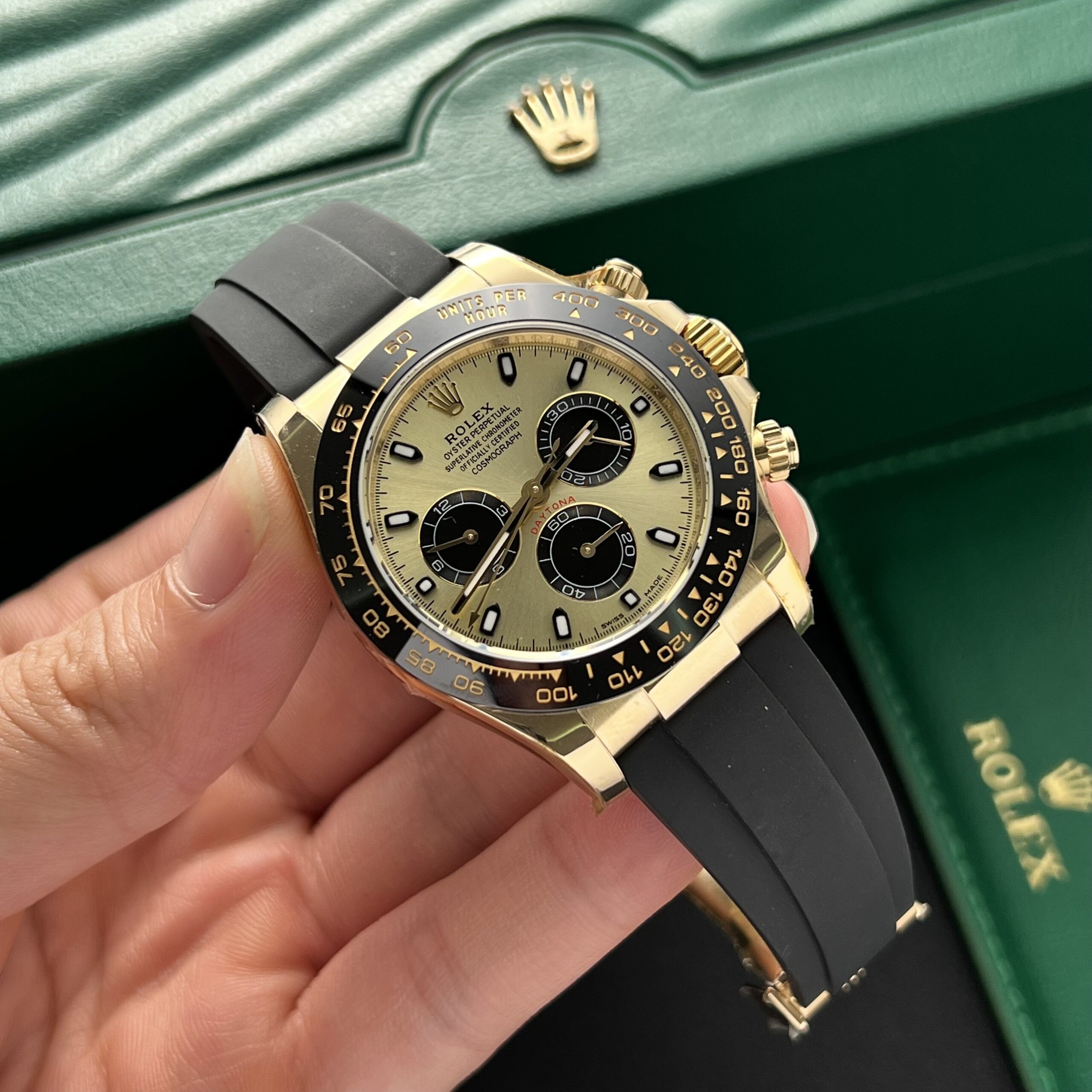 Rolex Daytona 116518LN YG Plated Champagne/Black Dial 40mm Oysterflex Super Clone