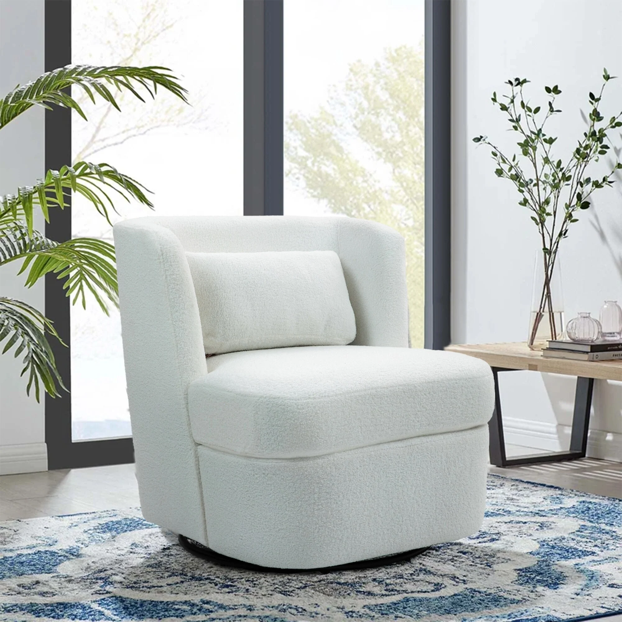 360°Swivel Barrel Chair with Cushion