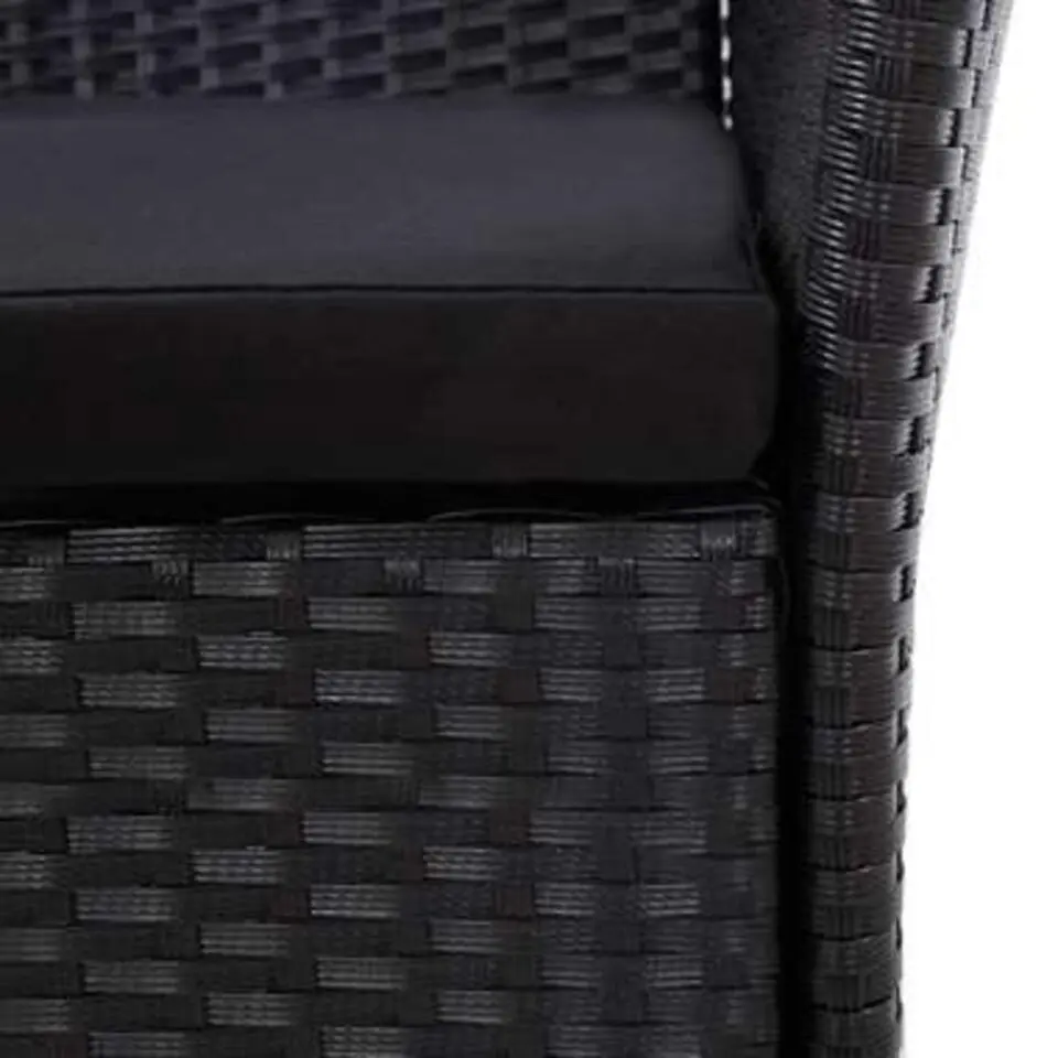 vidaXL - Tuinset - Zwart - Poly rattan - 190 cm tafellengte