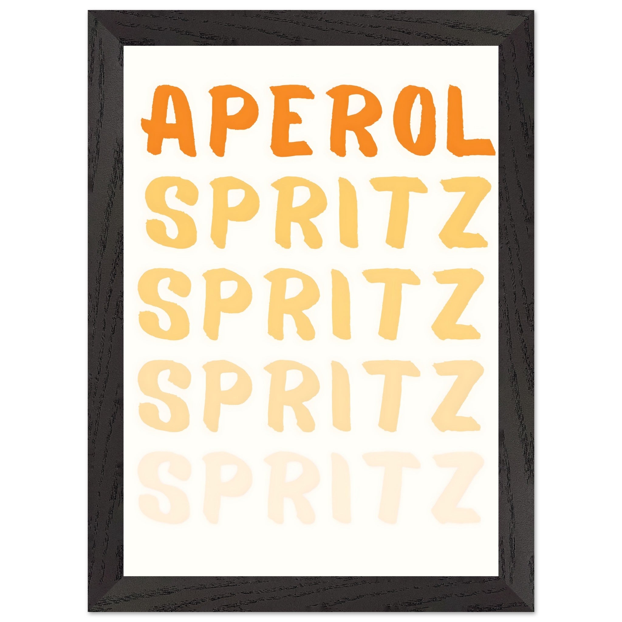 Artfulprints Poster met Lijst Aperol Spritz - Written  - A4 21x29.7 cm - Oranje