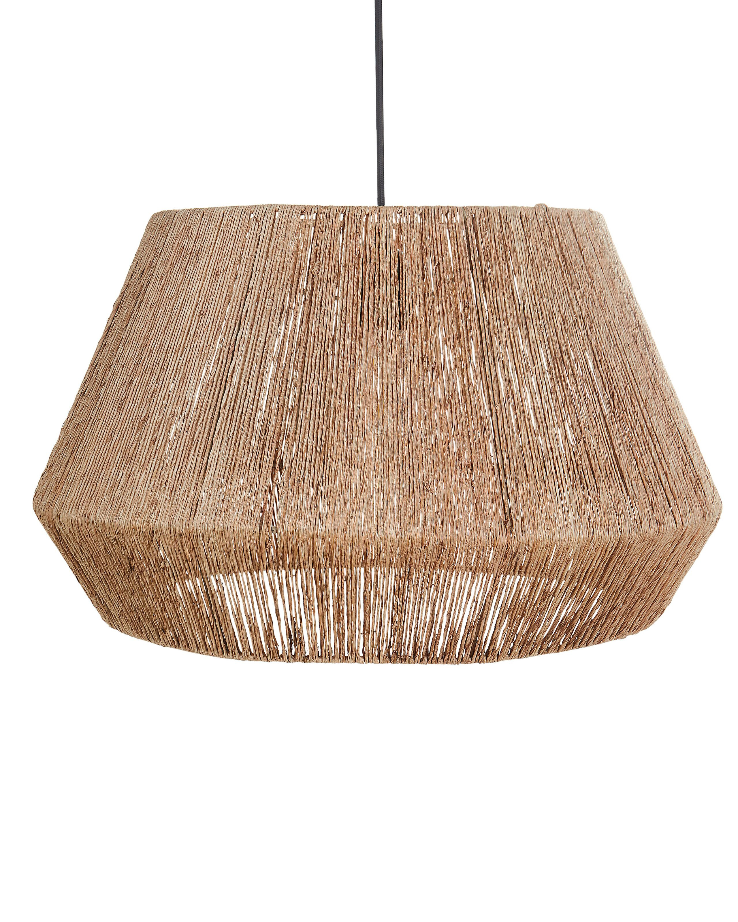 Lampa wisząca sufitowa jutowy klosz naturalna