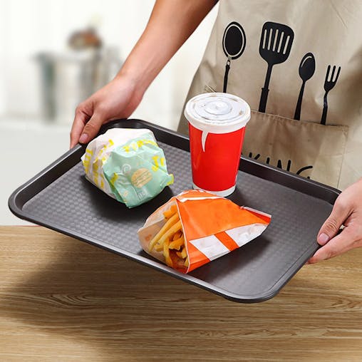 SOGA 10X Coffee Rectangular Plastic Serving Trays