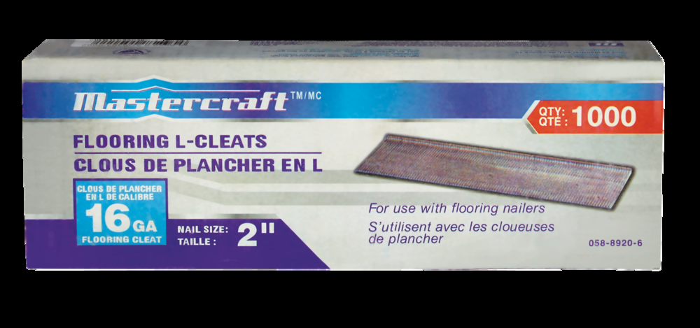 Mastercraft 16-Gauge Hardwood Flooring L-Cleats, 2-in, 1000-pc