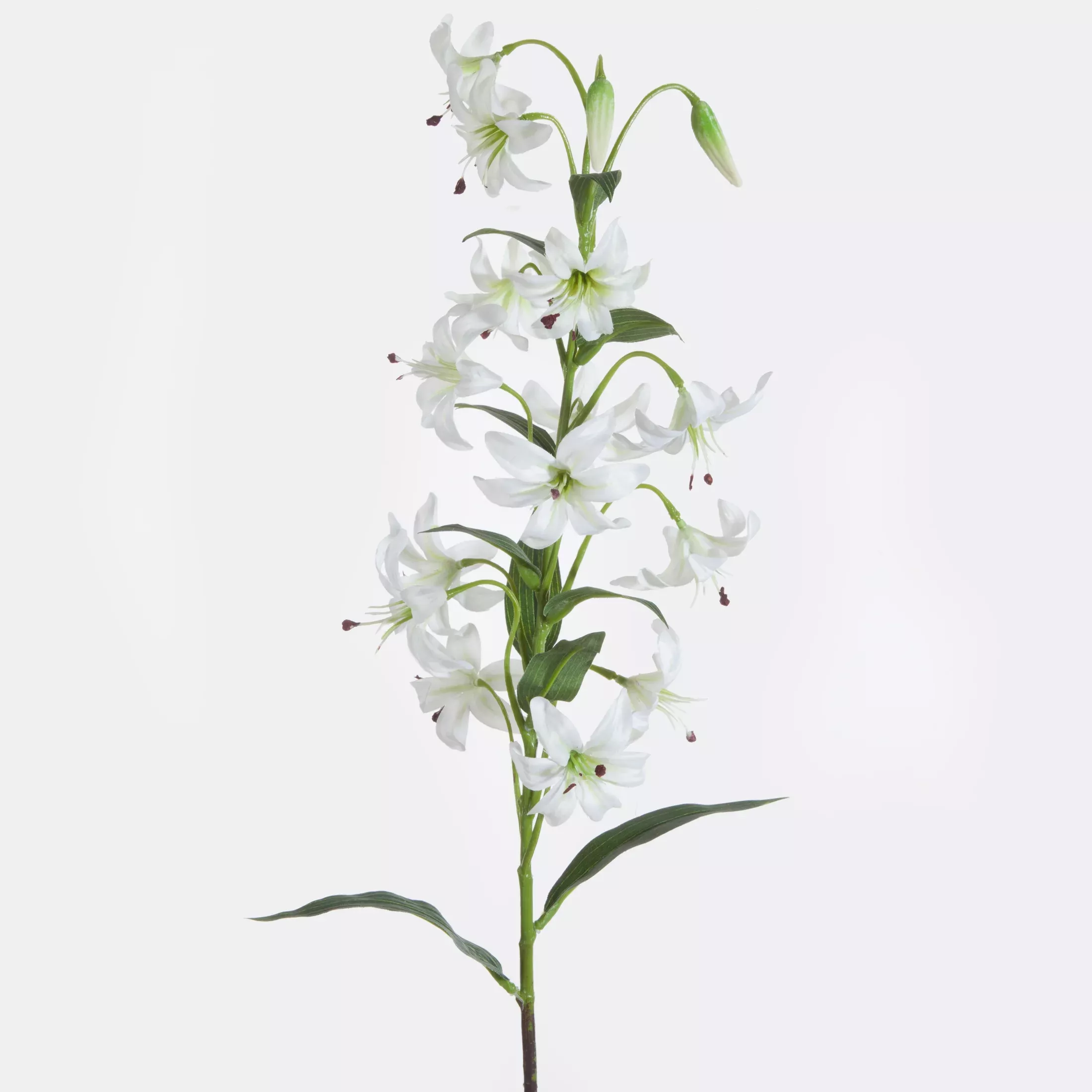Kwiat sztuczny biało, zielona 83 cm