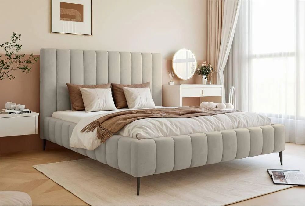 Bedframe Flores velvet 160x200 met opbergruimte