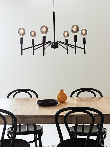 Lampa wisząca Monarch 6-punktowa metalowa czarna