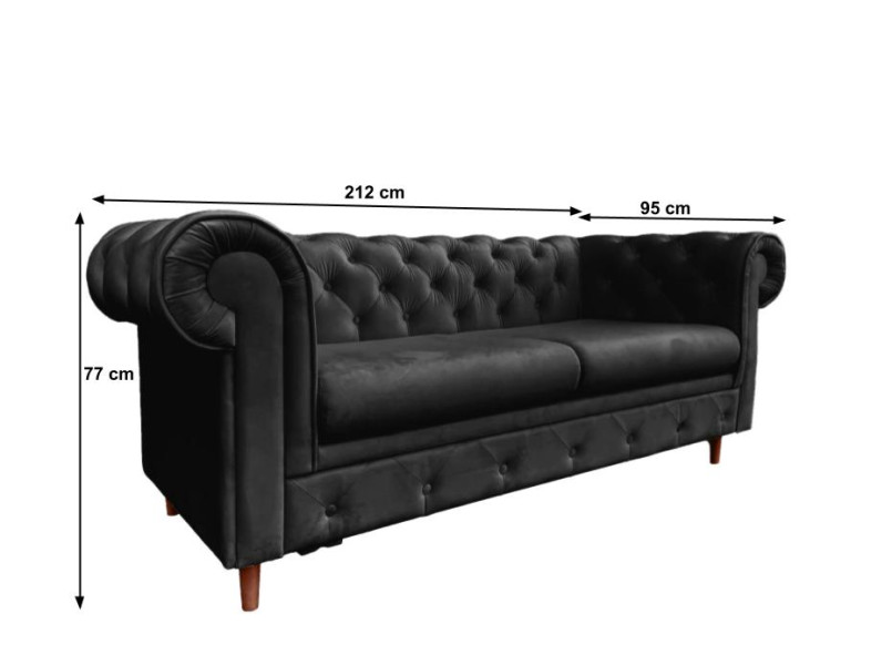 Sofa Prima 2 osobowa czarna