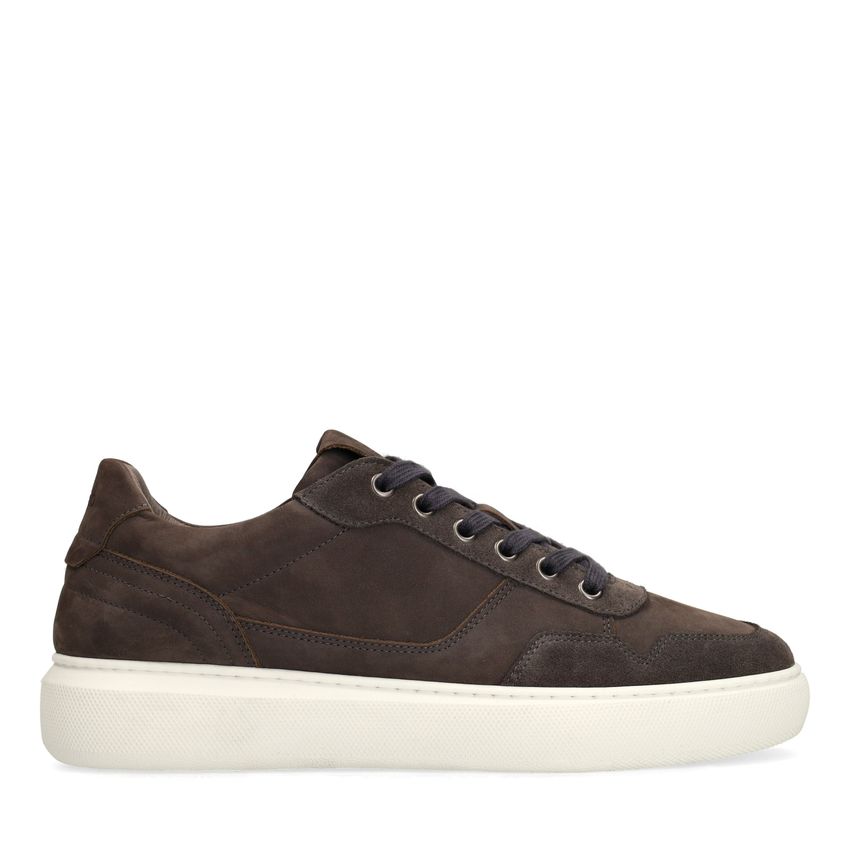 Manfield Grijze suède sneakers