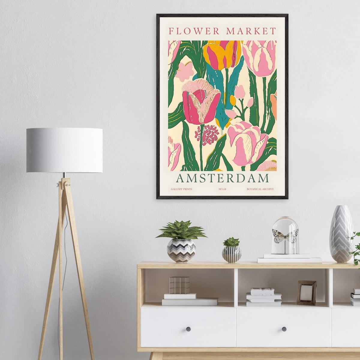 Artfulprints Poster Flower market - Amsterdam II  - 70x100 cm - Meerkleurig