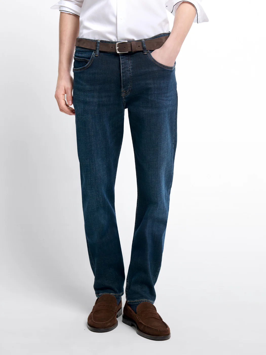 Jean denim regular stretch teinté