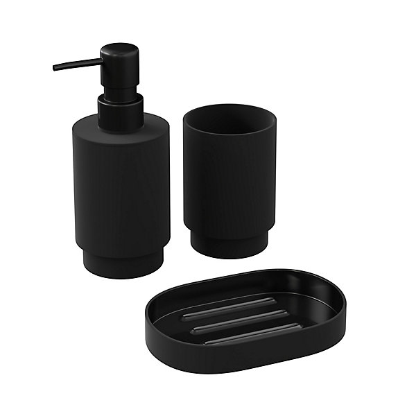 Distributeur de savon 200 ml, noir, GoodHome Kina
