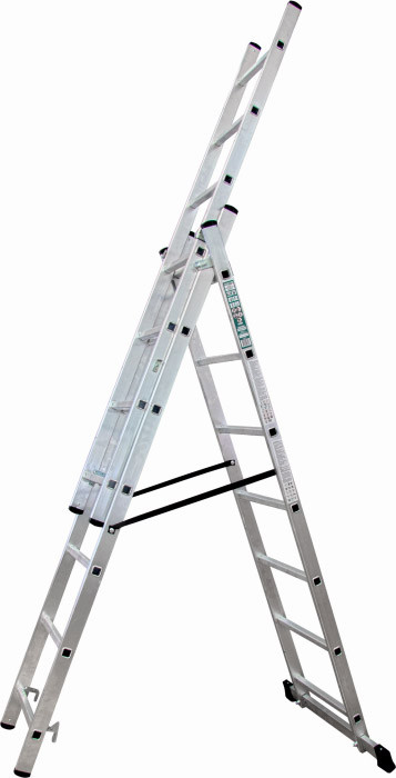 Drabina przemysłowa 150kg 3 elementy x 7 stopni , 9,5 kg , 3436 mm STALCO S-40551
