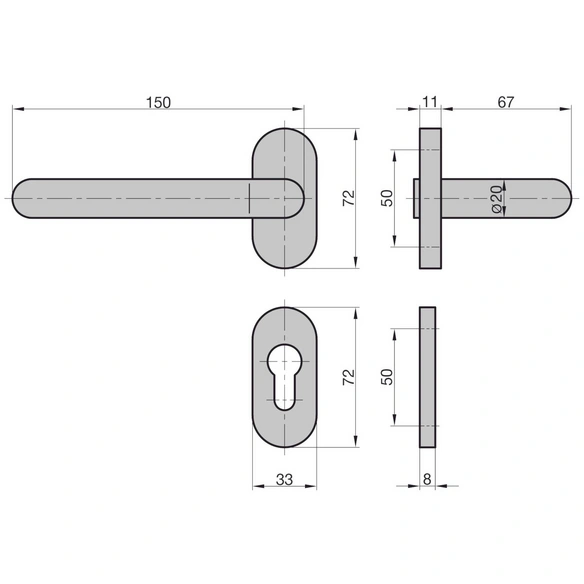 Schmalschild-Garnitur