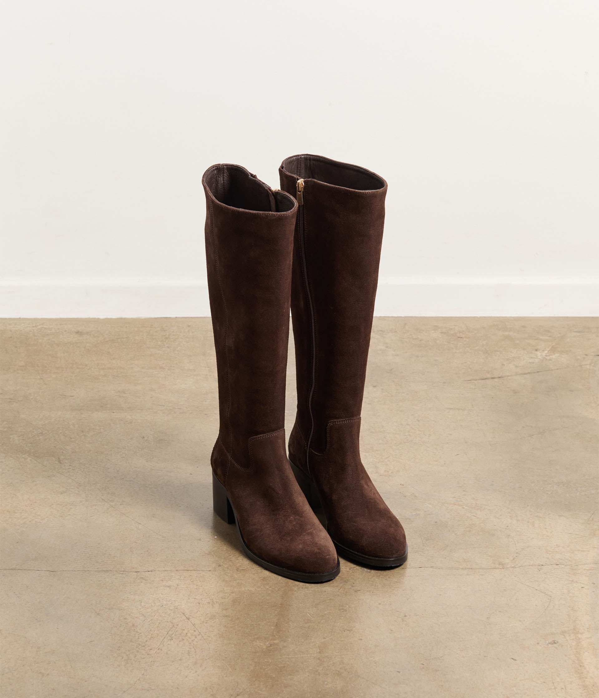 Bottes velours chocolat Clancy