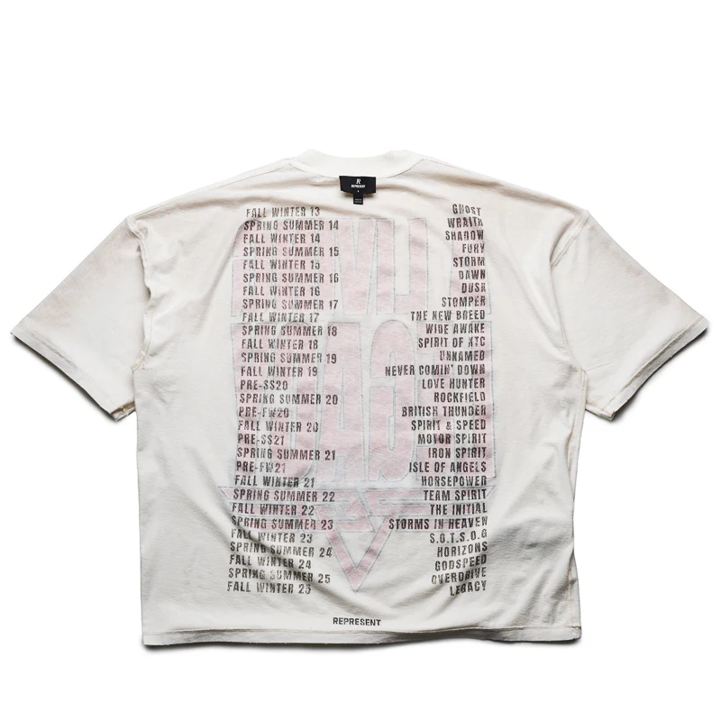 Represent Reversible Living Legacy Tour Tee - Washed Ecru