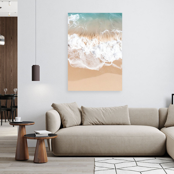 Obraz do salonu sypialni jadalni, Plaża morze fale natura beżowy 20x30