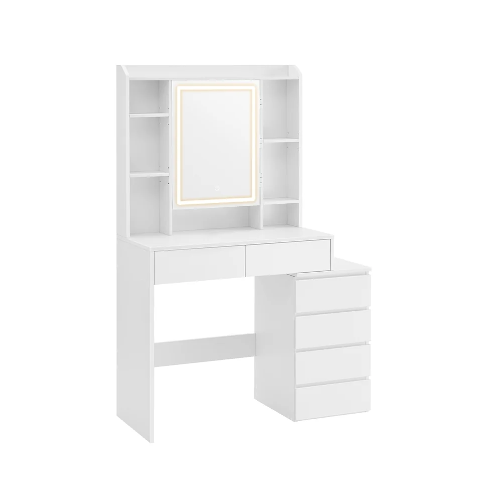 Coiffeuse avec Grand Miroir LED à Luminosité Réglable