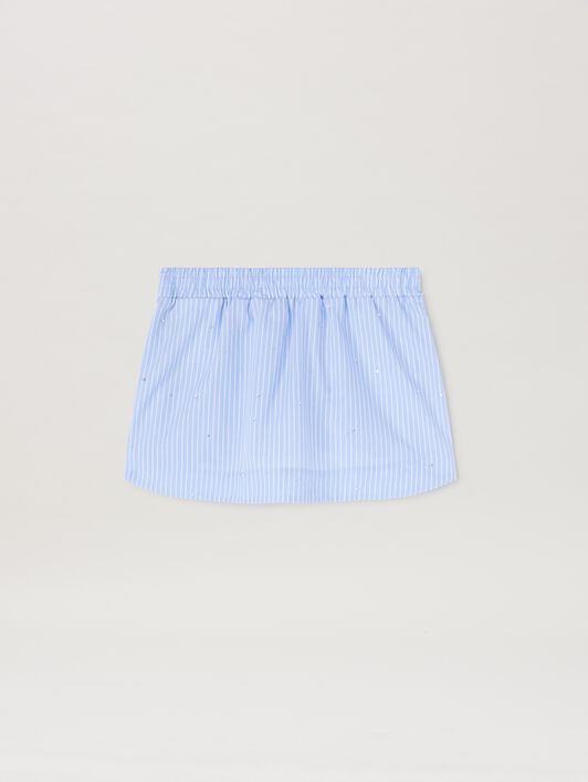 Rheinstone striped mini skirt