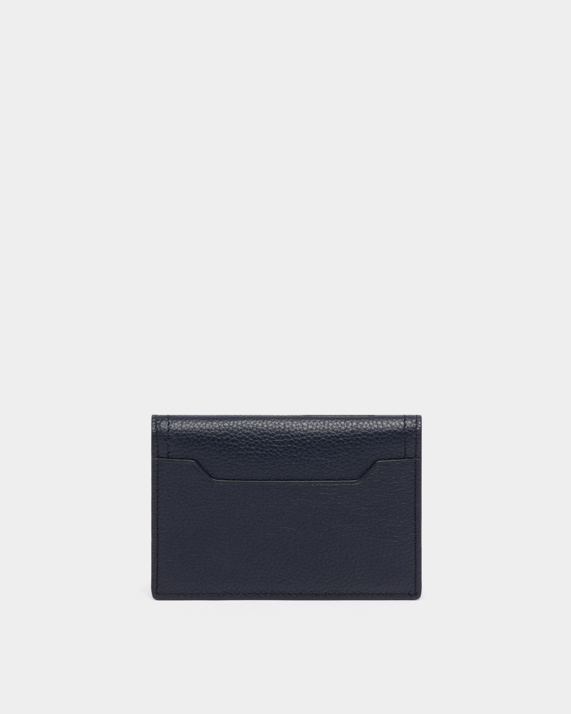 Kartenetui Capitol aus genarbtem Leder in Navy Blue